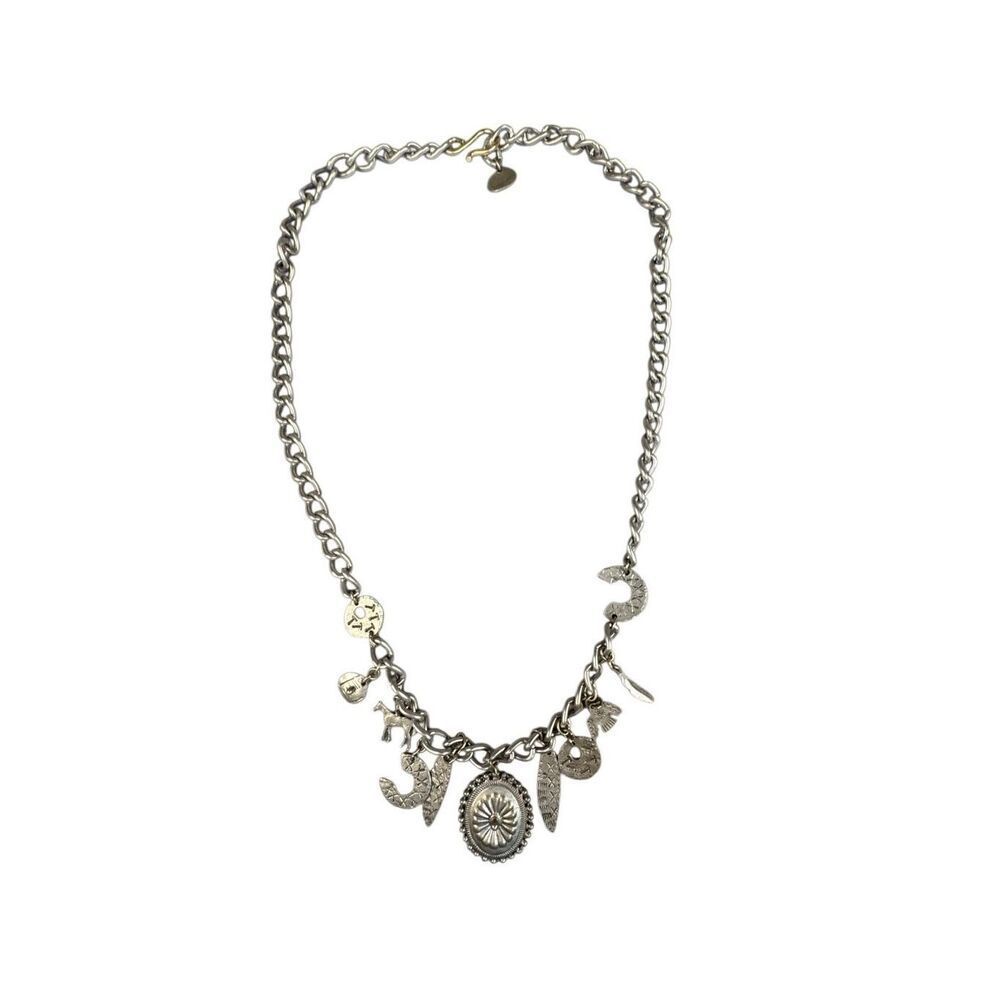 Southwestern Charm Statement Necklace | Silver Tone | Horse • Thunderbird • Conc